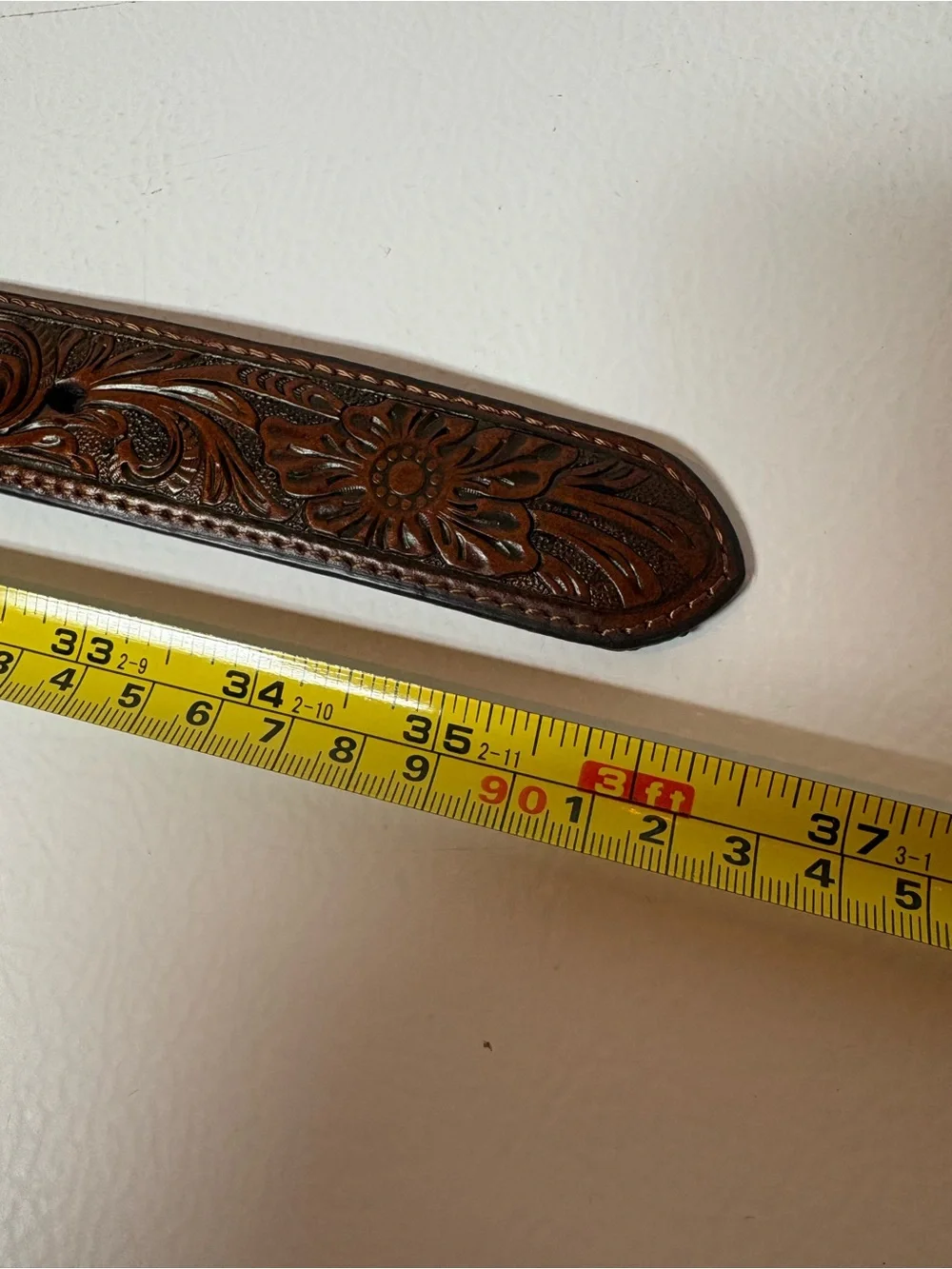 Boys Brown Leather Western Belt with Silver Decorative Buckle